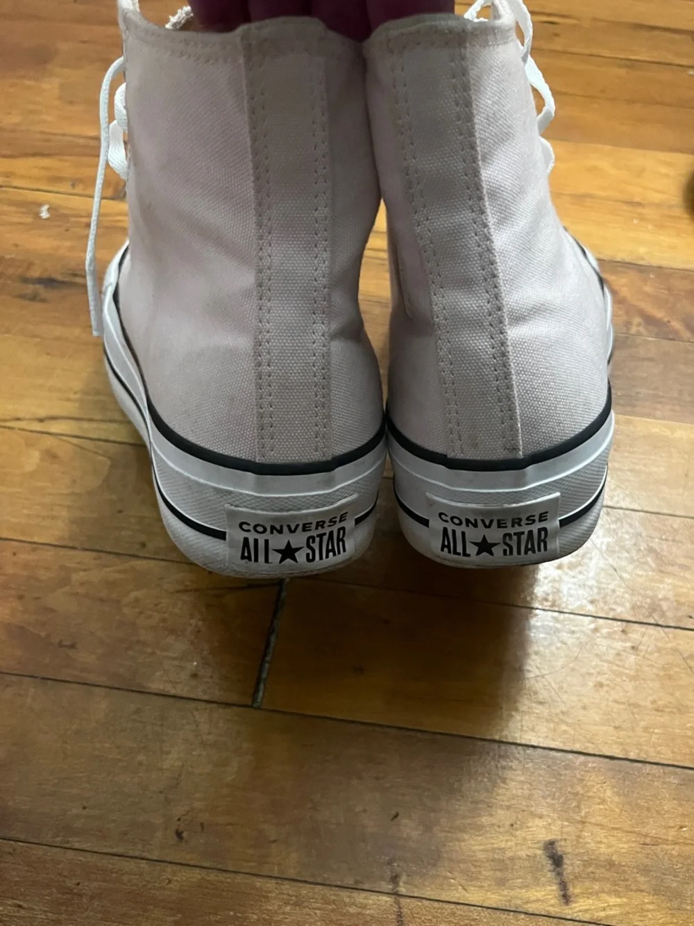 Converse chuck Taylor  High Top Platform Sneakers - Pale Pink & White - Picture 6 of 8